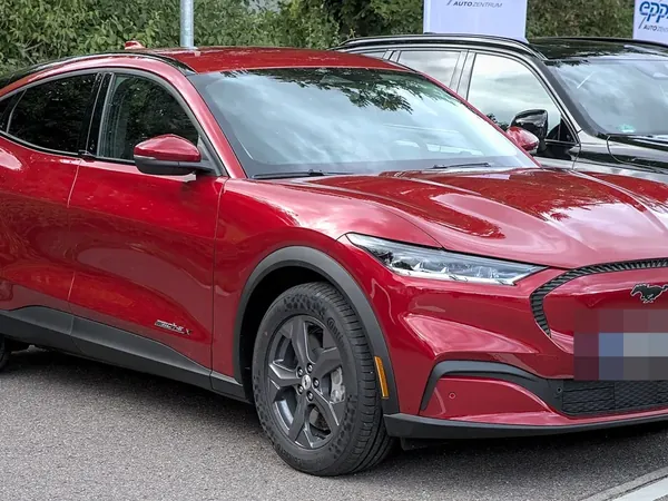 Red Ford Mustang Mach-E electric SUV