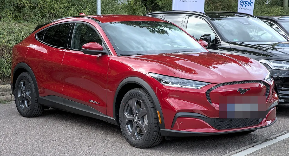 Red Ford Mustang Mach-E electric SUV