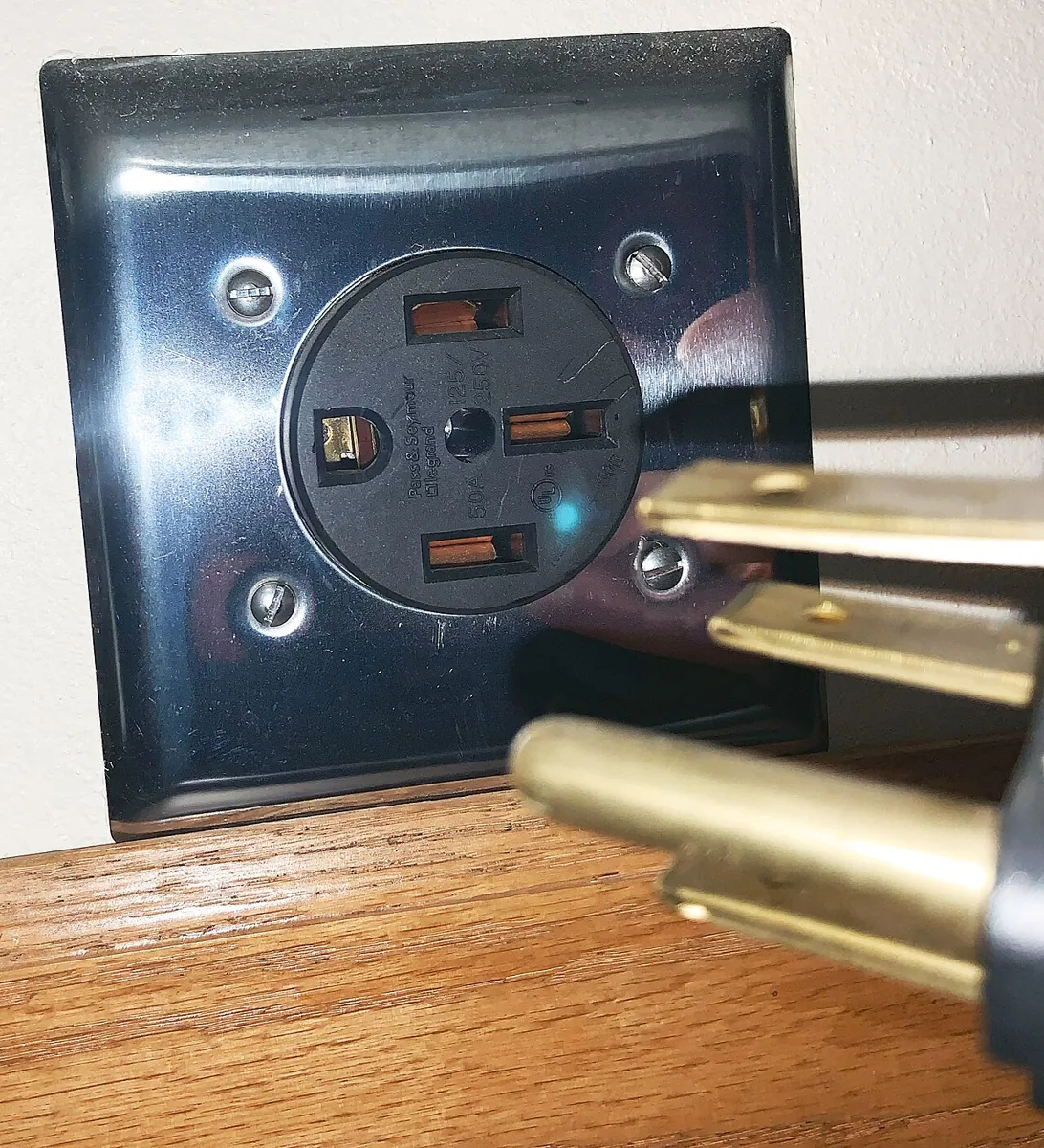 NEMA 14-50 240-volt receptacle with plug