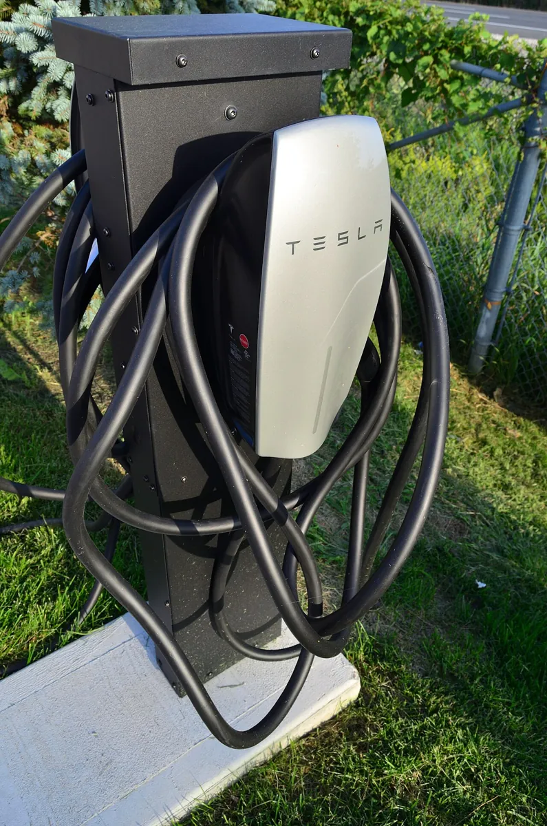 Tesla Wall Connector charging unit with cable