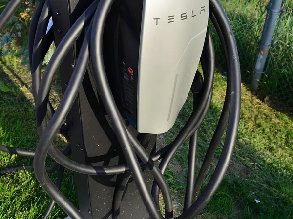 Tesla Wall Connector charging unit with cable